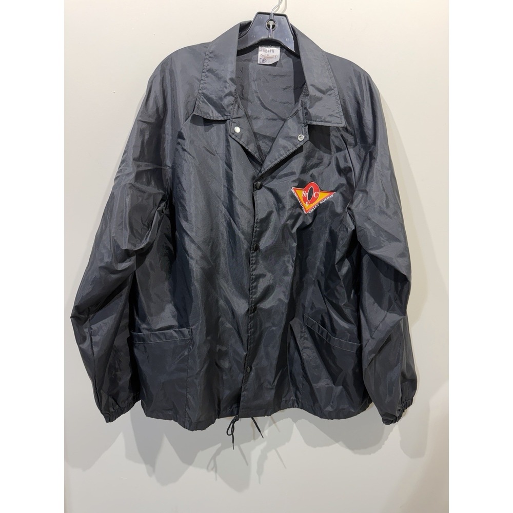 Vintage Auburn Sportswear Coach Jacket Snap Button Black L Osceola/St Croix Rail